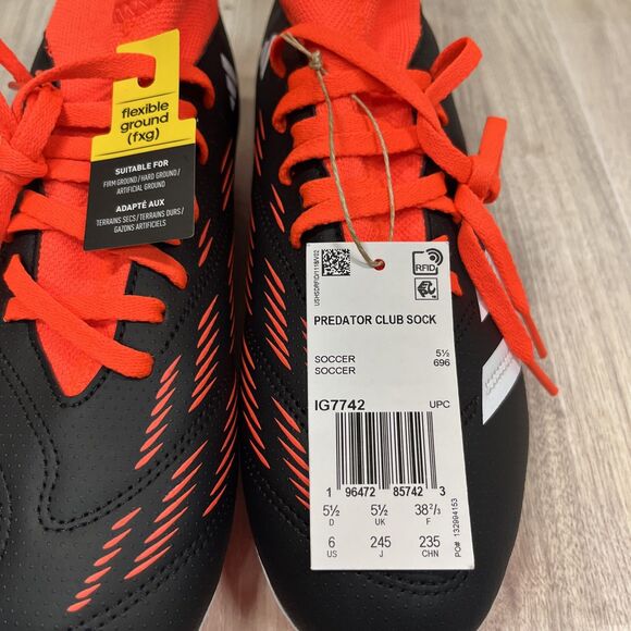 Adidas Predator FG Club Sock Youth Firm Ground Soccer Cleats IG7742 Size US 6 main image 7